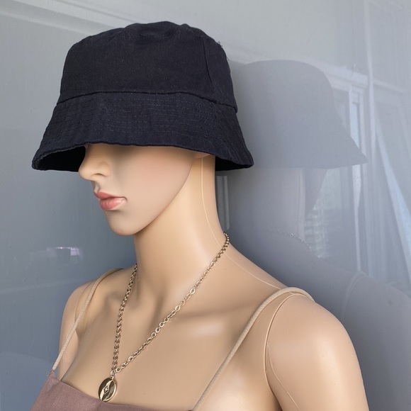 Black Cotton Bucket Hat - Picture 3 of 5